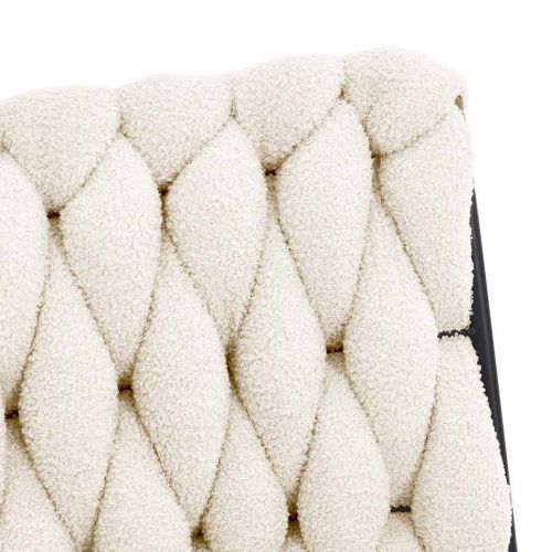 Въртящ се офис стол, кремав, Къдрава вълна, текстил