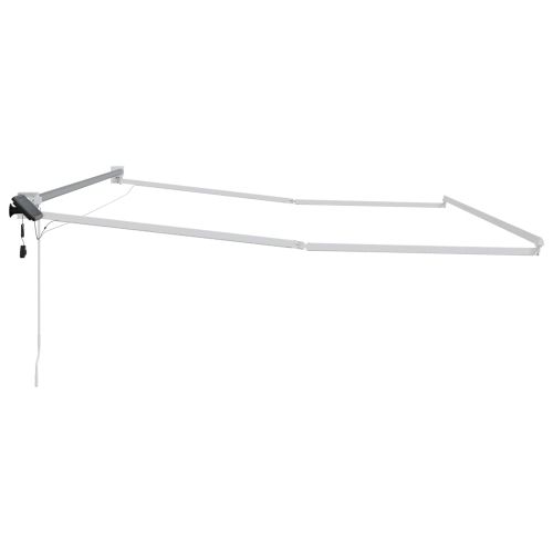 Електрическа разтегателна рамка за сенник Бял 5 x 3 m Алуминий