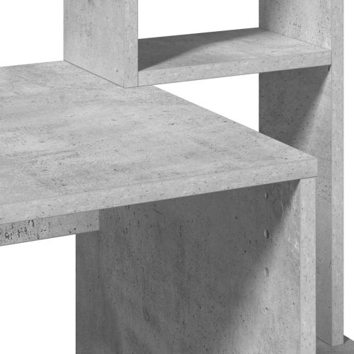Бюро с рафтове, бетонно сиво, 100x45x140 см, инженерно дърво