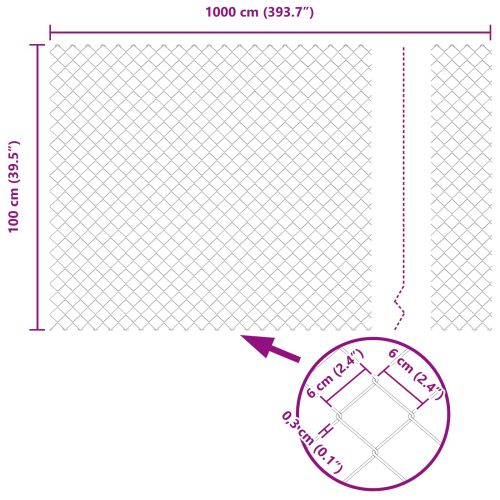 Оградa от мрежа 10 x 1 m Стомана Зелено