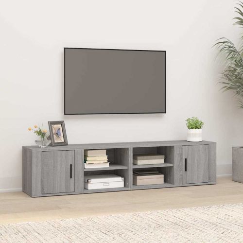 ТВ шкафове, 2 бр, сив сонома, 80x31,5x36 см, инженерно дърво
