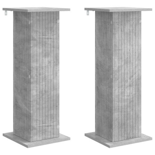 Стойка за растения 2 бр. Бетонно сиво 30,5 x 30 x 80,5 см