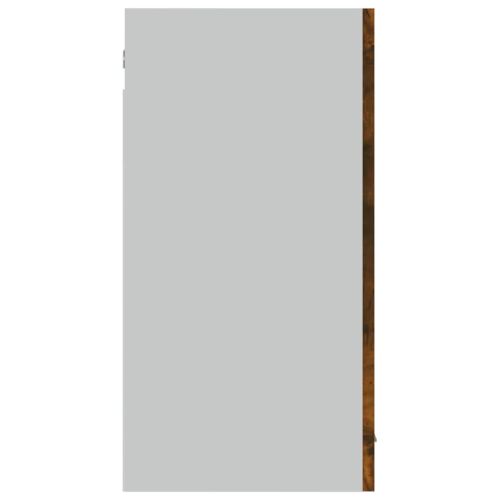 Висящ стъклен шкаф "Lyon", опушен дъб, 80x31x60 см, инженерно дърво