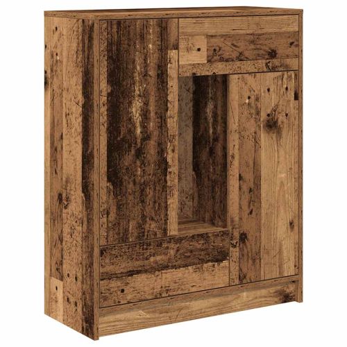 Бюфет с чекмеджета и вратички, старо дърво, 73x31x90 см