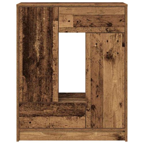 Бюфет с чекмеджета и вратички, старо дърво, 73x31x90 см