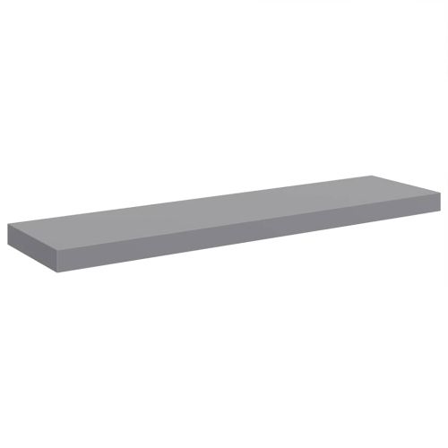Окачени стенни рафтове, 2 бр, сиви, 90x23,5x3,8 см, МДФ