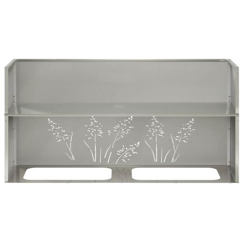 Градинска саксия 2 бр. Сребристо 100 x 30 x 49 см