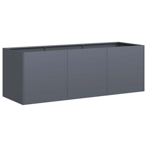 Саксия за цветя, антрацит, 120x40x40 см, студено валцувана стомана