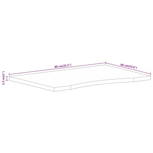 Плот за бюро с извивка 80x60x2,5 см грубо мангово дърво масив