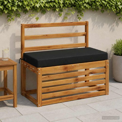 Възглавница за пейка SOEST 100% полиестер Черно 60 x 40 x 8 см