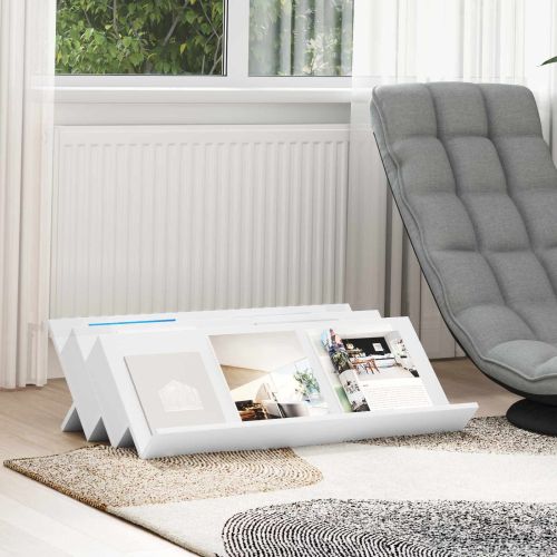 Етажерка за списания Бяло 90 x 53 x 28,5 см Инженерна дървесина