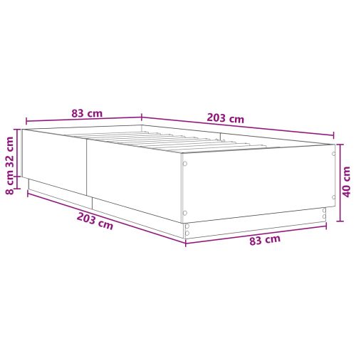 Рамка за легло Черен дъб 80 x 200 cm Инженерна дървесина