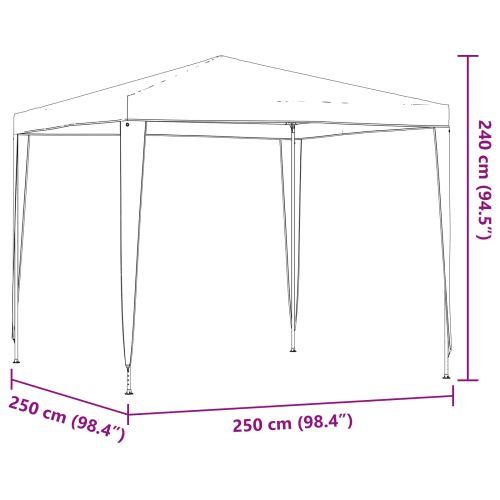 Парти шатър 250 x 250 x 240 см Червено Полиетилен и стомана