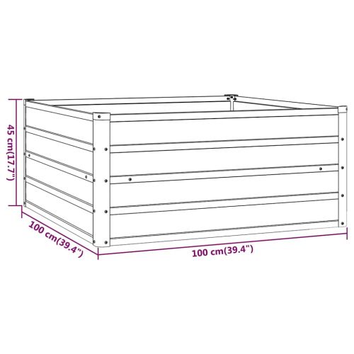 Градинска повдигната леха ръждив 100x100x45см кортенова стомана