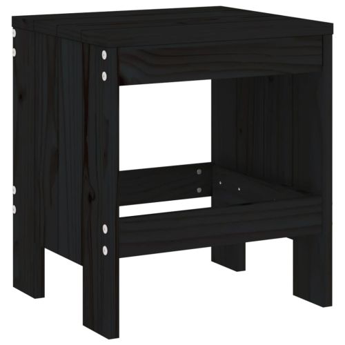 Градински табуретки 2 бр черни 40x36x45 см борово дърво масив