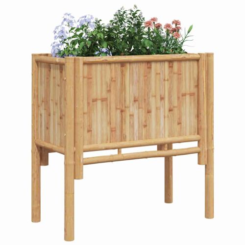Повдигнато легло Кафяво 70 x 35 x 70 см Бамбук
