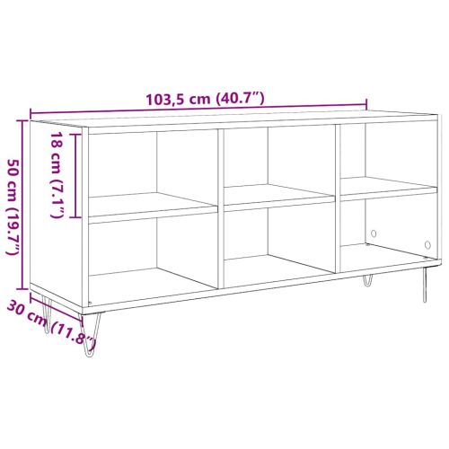 ТВ шкаф 103,5 x 30 x 50 см Черния дъб Инженерна дървесина