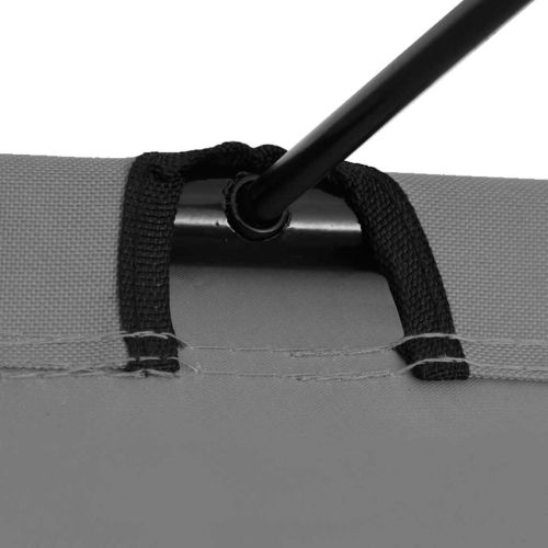 Къмпинг легло, 180х60х19 см, плат оксфорд и стомана, сиво
