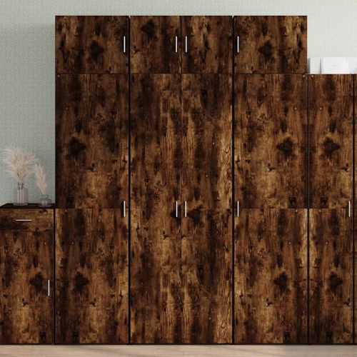 Шкаф за съхранение, опушен дъб, 70x42,5x225 см, инженерно дърво