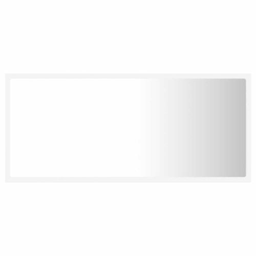 LED огледало за баня, бяло, 90x8,5x37 см, акрил