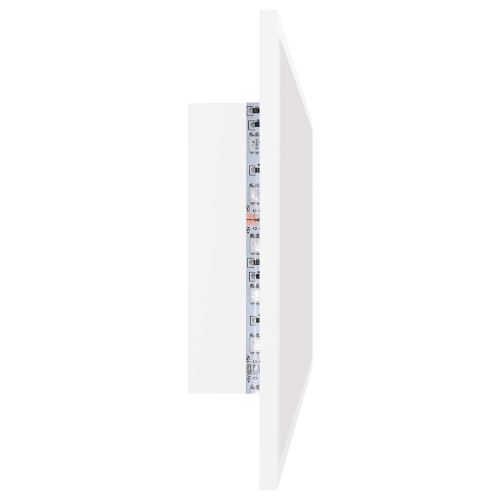 LED огледало за баня, бяло, 90x8,5x37 см, акрил