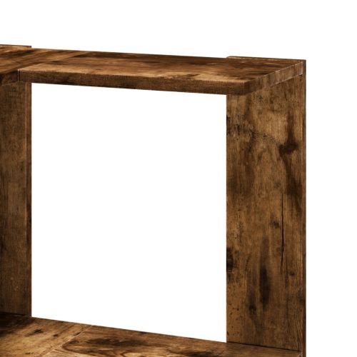Ъглова етажерка 5 рафта опушен дъб 50x50x179 см инженерно дърво
