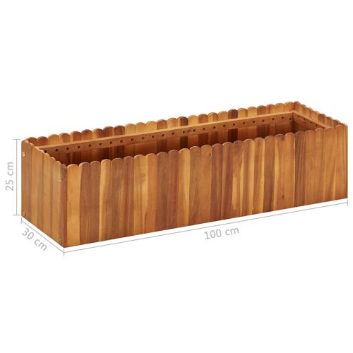 Градинска повдигната леха, 100x30x25 см, акациево дърво масив