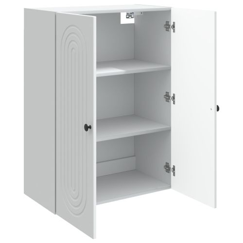 Стенно шкафче Бяло 66 x 34,5 x 90 см Инженерна дървесина