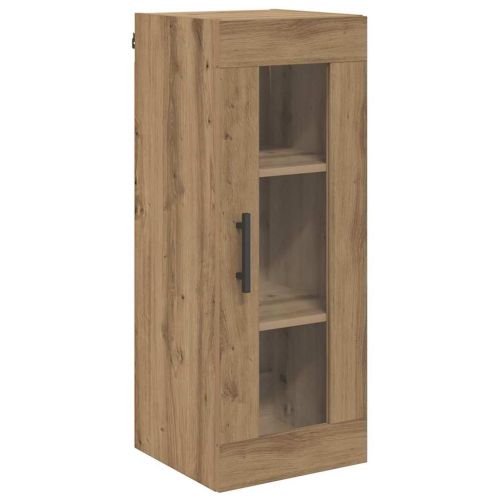 Стенен шкаф Дъб 34,5 x 34 x 90 см Инженерна дървесина и стъкло