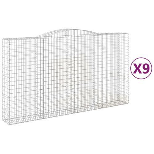 Габионни кошници арка 9 бр 400x50x220/240 см поцинковано желязо