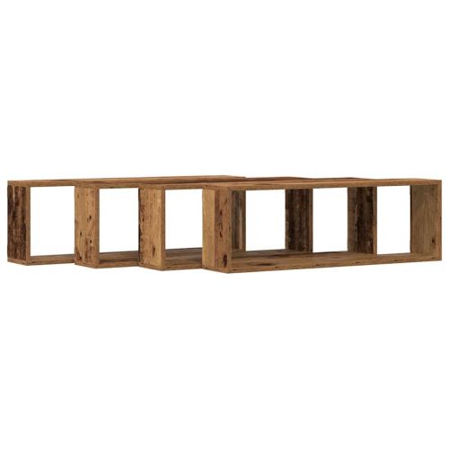 Стени за рафтове 4 бр. Старо дърво 80 x 15 x 26 см