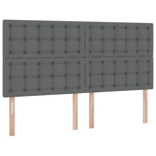 LED легло за съхранение с матрак Тъмносиво 180 x 200 cm Текстил