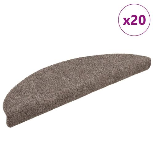 Изтривалки за стълби, самозалепващи се, 20 бр., 56x17x3 см, бежови, полукръгли