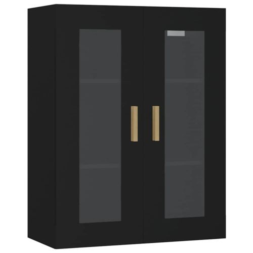 Окачен стенен шкаф, черен, 69,5x34x90 см
