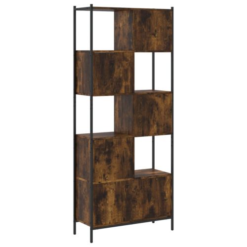 Библиотека, опушен дъб, 72x28x172 см, инженерно дърво