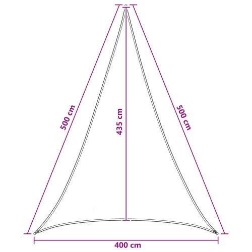 Слънцезащитен плат Триъгълник 4 x 5 x 5 m HDPE Светлосив и бял