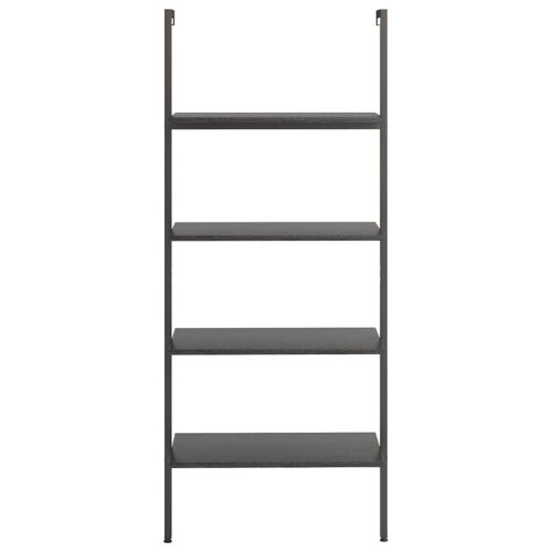 Етажерка стълба с 4 рафта черна 64x35x152,5 см