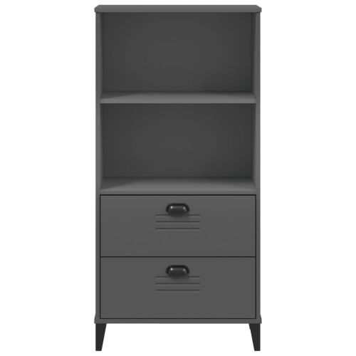 Библиотека "VIKEN" антрацитно сива 60x35x123 см инженерно дърво