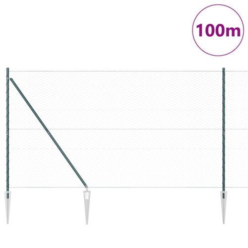 Шестоъградно ограждение с кол 100 x 1,5 м Зелено Мрежа