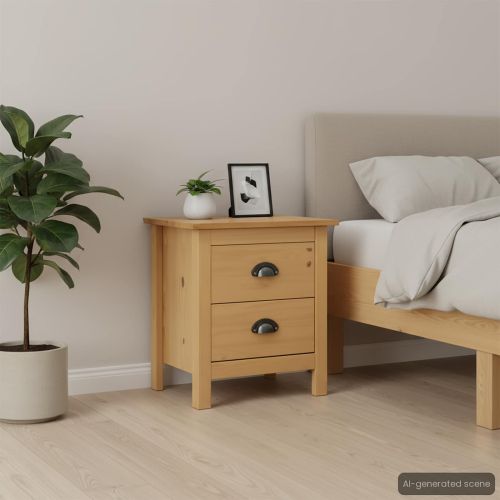 Нощни шкафчета Hill 2 бр 46x35x49,5 см борово дърво масив