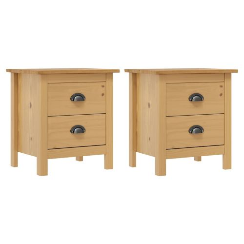 Нощни шкафчета Hill 2 бр 46x35x49,5 см борово дърво масив