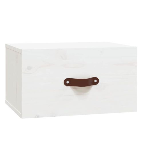 Нощни шкафчета за стенен монтаж, 2 бр, бели, 40x29,5x22 см