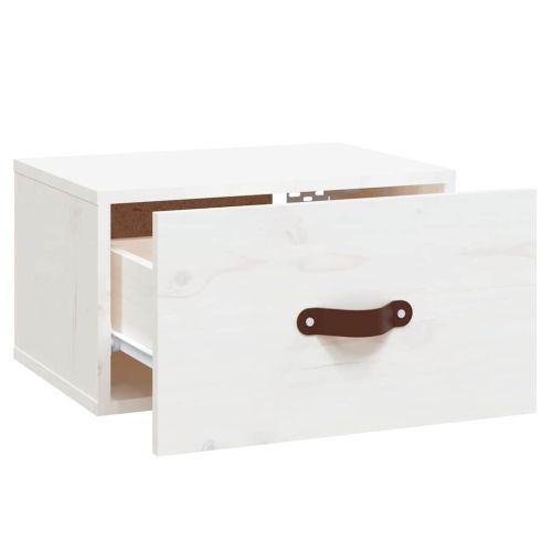 Нощни шкафчета за стенен монтаж, 2 бр, бели, 40x29,5x22 см