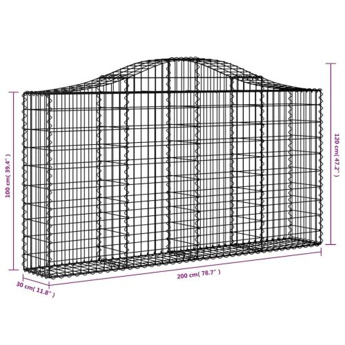Габионни кошници арка 13 бр 200x30x100/120см поцинковано желязо