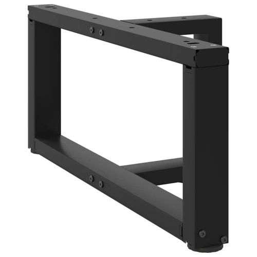 Крака за масичка за кафе, Т-образни, 2 бр., черни, 60x25x(30-31) см, стомана