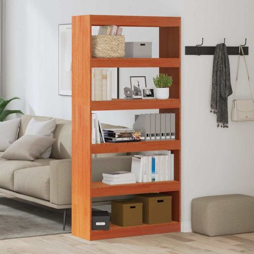 Шкаф за книги Кафяво с восъчно покритие 80 x 30 x 167,5 см