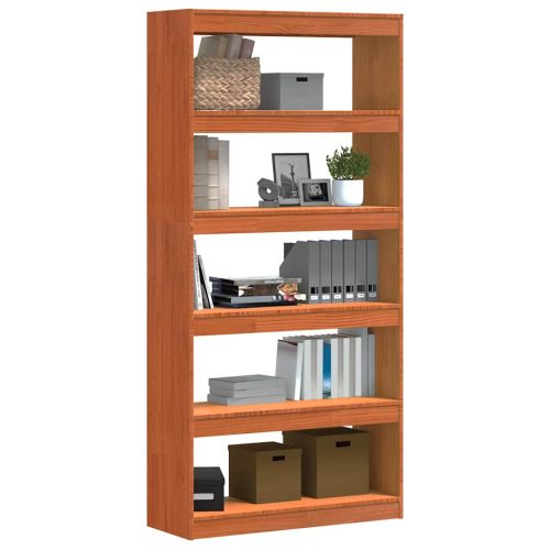 Шкаф за книги Кафяво с восъчно покритие 80 x 30 x 167,5 см