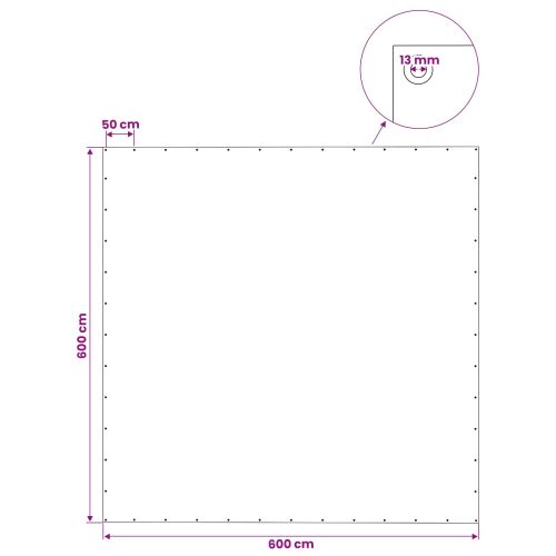 Брезент тип Лено, 140 г/м², 6x6 м, бял