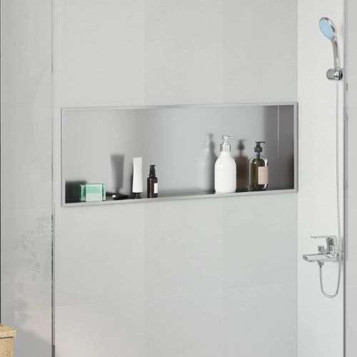 Нишата за душ Сребристо 90 x 30 x 9,5 см Неръждаема стомана