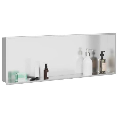 Нишата за душ Сребристо 90 x 30 x 9,5 см Неръждаема стомана